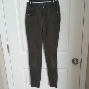 Dark Green NOBO Mid Rise Skinny Jeans